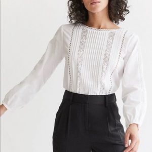 Vetta White Lace Button Up Blouse (M) never worn